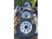 (4) 225/75R15 Trailer Tires On Rims