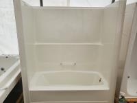 Fiberglass 60 Inch One- Piece Bath & Shower Kit with Right Drain