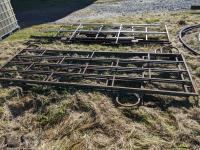 (2) Metal 12 Ft X 4 Ft Fence Panel, (1) 10 Ft Panel and Gate Parts