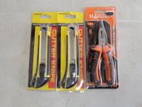 (2) Cutter Knives and Harden Pro Long Nose Plier 