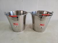 (2) 16L H. Brothers Stainless Steel Buckets 