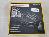 Solidfire Heavy Duty 8 Ft 7 Way Plug Inline Trailer Cord and Junction Box 