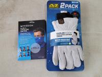 6-in-1 Cooling Gaiter and 2 Pack Cold Work Insulated Leather Gloves (Medium) 