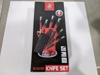8 Pieces Red Knife Set 