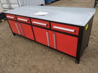 Four Drawer/Four Cabinet Metal Workbench