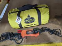 Motomaster Battery Charger and Vintage Survival Bag with Contents 