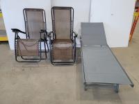 (2) Zero Gravity Hairs and (1) Lounge Chair