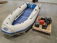 12 Ft Zodiac Zoom Inflatable Boat with 6 HP Tohatsu Outboard Motor