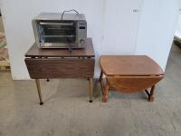 Cuisinart Toaster Oven and (2) Drop Leaf End Tables