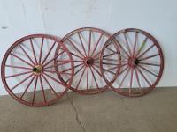 (3) Wooden Buggy Wheels 