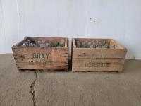 (2) Wooden Crates of 24 Old Pop Bottles