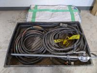(3) Large Construction Totes, (2) 50 Amp Cables, Hand Barrel Pump and Containment Tray