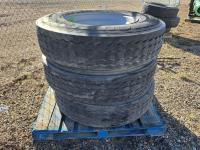 (3) Michelin XDA-HT 11R24.5 Truck Tires On Steel Rims