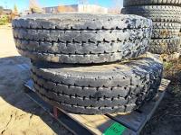 (2) Michelin 11R24.5 Truck Tires On Aluminum Rims
