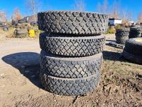 (4) Bridgestone 12R22.5 M77 Tires