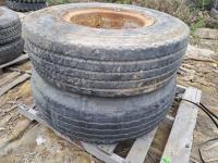 (2) Dunlop 13/80R20 Tires On Steel Rims