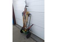 Scotts Fertilizer Spreader and Qty of Garden Tools