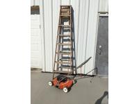 8 Ft Wooden Step Ladder, GE 110 Volt Electric Lawnmower