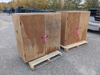 (2) Plywood Cabinets