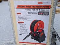 TMG Industrial DFP10 12V Fuel Transfer Pump with Hose Reel