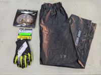 Can-Am Mud Pants Size Mens Medium, Sea-Doo Gloves Size 3XL and Revolver Lens