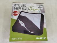 Royal Mink Sherpa 60 Inch X 70 Inch Heated Throw