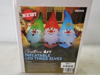 Christmas 6 Ft LED Three Elves Inflatable