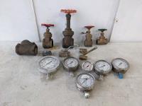 Qty of Brass Gate Valves and Pressure Gauges