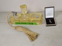 Antique Perfume Set and Necklace 