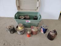 Qty of Antique Oil Cans and Glass Jugs 