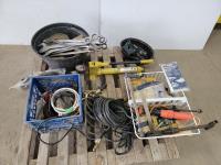 Heavy Duty Wrenches, Straps, Cords, Trailer Lights, Qty of Gloves, Fiberglass Mat and Hydraulic Pump