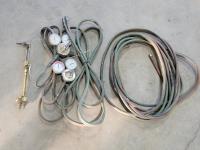 (2) Oxygen/Acetylene Hoses, Gauges and Torch
