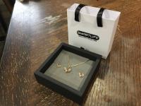 18K Gold Plated Heart Butterfly 2 Piece Jewellery Set