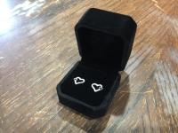 Moissanite Diamond Heart Stud Earrings 