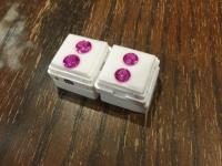 2 Sets of Pink Sapphire Round Cut Gemstones