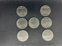 (7) 1982 Canadian Silver Dollar Coins