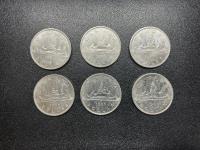 (6) 1986 Canadian Silver Dollar Coins