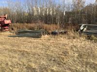 Complete Lot of Treated Rails, Posts, Barb Wire and Large Timbers