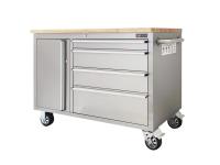2023 TMG Industrial WB4804S 48 Inch Stainless Steel Rolling Workbench