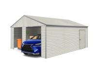 2023 TMG Industrial MS2119 21 Ft X 19 Ft Double Garage Metal Shed with Side Door Entry