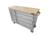 TMG Industrial WB4804S 48 Inch Stainless Steel Rolling Workbench