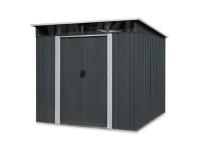 TMG Industrial MS0809P 8 Ft X 9 Ft Galvanized Metal Pent Shed W/Skylight