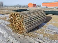 (150) 2-3 Inch X 8 Ft Treated Fence Post