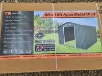 TMG Industrial TMG-MS0810 8 Ft X 10 Ft Galvanized Apex Roof Metal Shed
