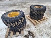 (4) 14-17.5 Skid Steer Tires On Rims