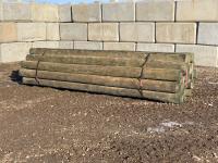 (25) 7 - 8 Inch X 12 Ft Treated Fence Rails