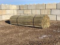 (150) 2 - 3 Inch X 12 Ft Treated Fence Rails