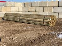(80) 3 - 4 Inch X 18 Ft Treated Fence Rails