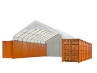 TMG Industrial ST3041CVF 30 Ft X 40 Ft PVC Fabric Container Peak Roof Shelter