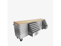 TMG Industrial WB9624S 96” Stainless Steel Rolling Workbench